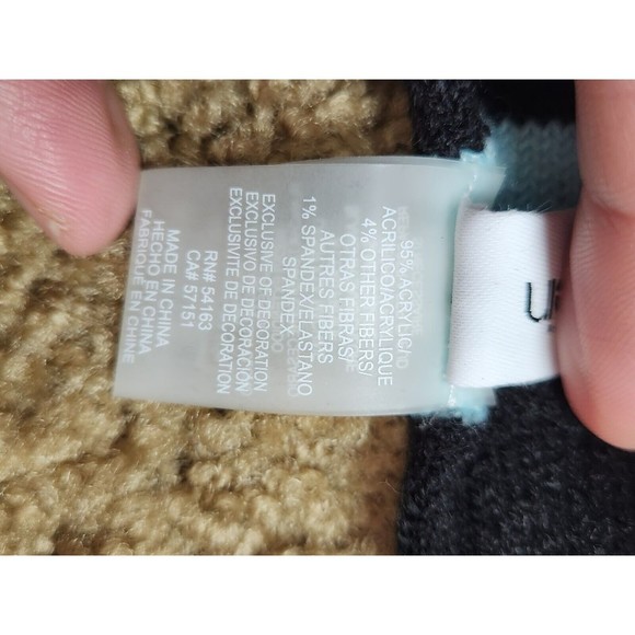 Calvin Klein Men’s Blue Black White Logo Spell Out Fringe Thick Scarf 9" X 74" - Picture 7 of 11